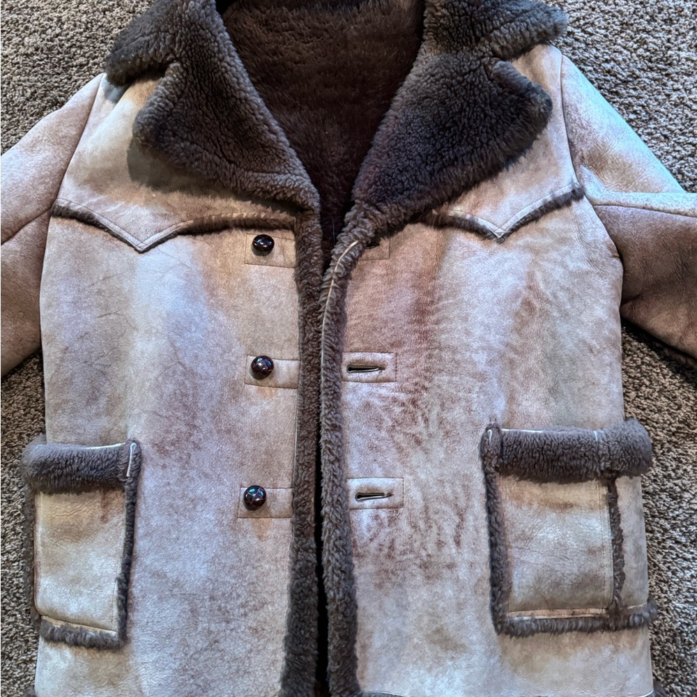 Men's Genuine Shearling Lamb Suede Coat